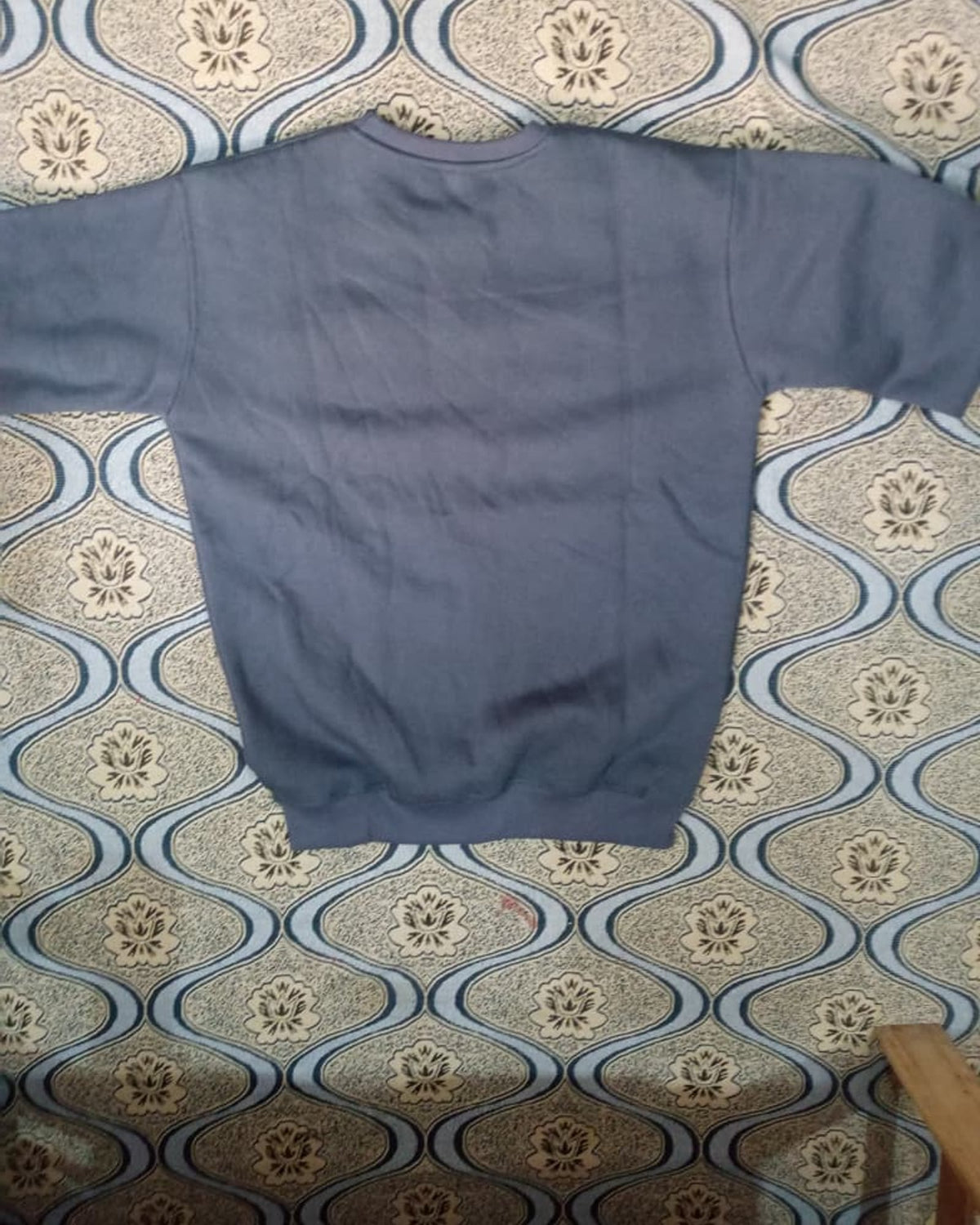 LUSH crewneck sweatshirt in Zinc, back view laid flat
