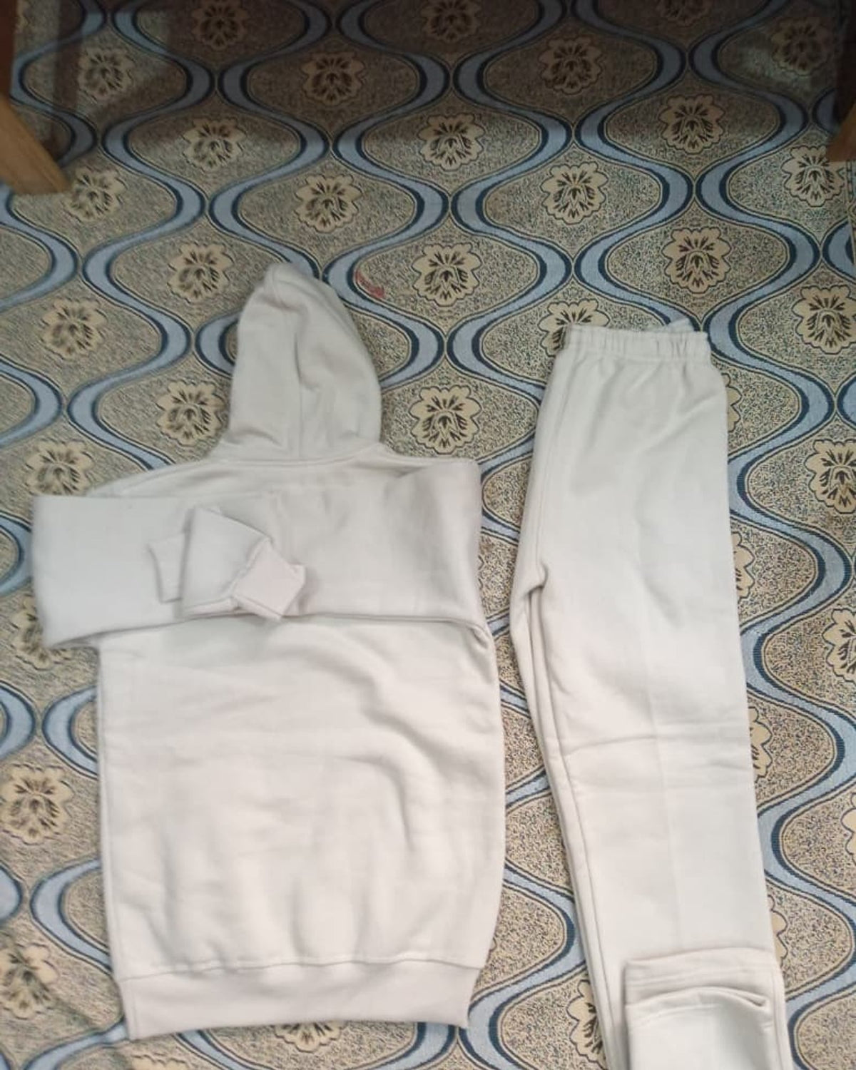LUSH tracksuit set in Cream, back view of hoodie and trousers